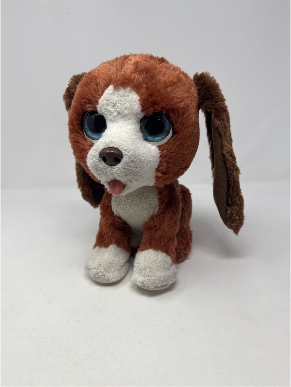 FurReal Friends Interactive Plush Puppy Dog Toy Brown & White Blue Eyes Not Test